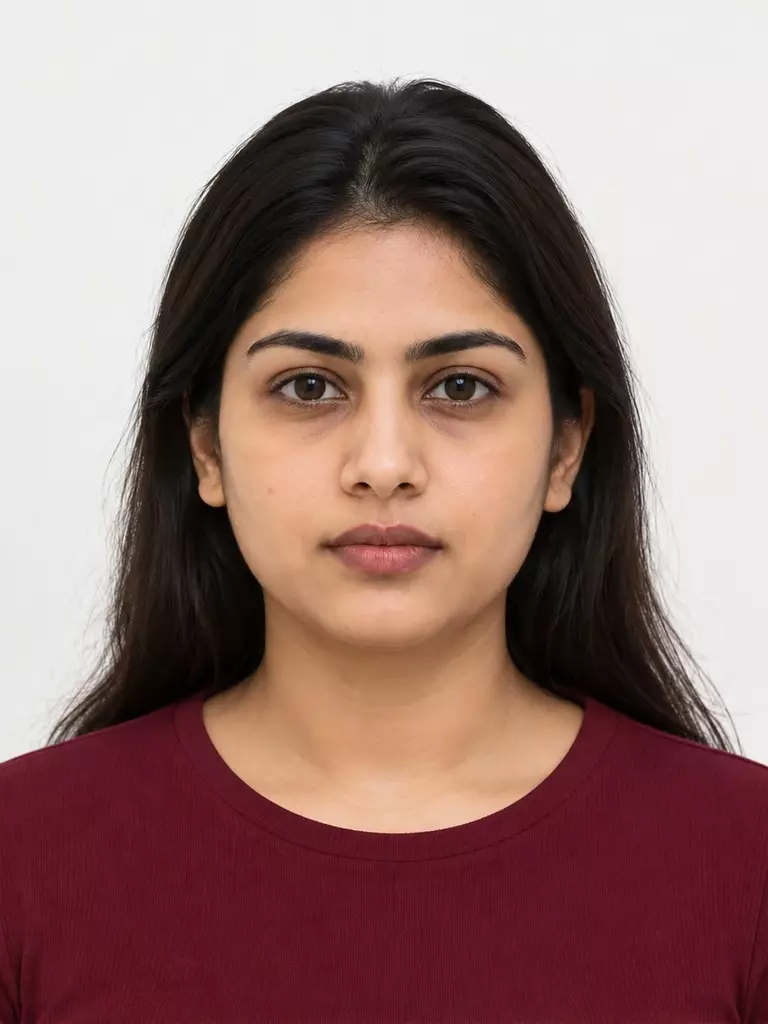 Synthetic portrait after editing, with the same subject's dark glasses removed and the obscured eye area reconstructed